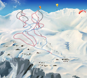 Схема трасс горнолыжного курорта Гудаури
